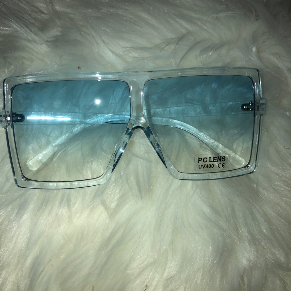 Blue large frame sunglasses